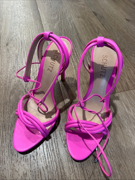 SCHUTZ Shoes - SCHUTZ Hot Pink Strappy Lace-Up Stiletto Sandals
